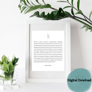 May include: A printable quote about finding your unique expression and keeping your channel open. The quote is by Martha Graham and is printed in black text on a white background. The quote is framed in a white frame.