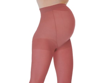 Bequeme rosa semi blickdichte Strumpfhose für Schwangere