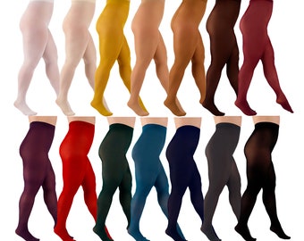 Women opaque microfiber tights 60 denier range of colours Aurellie S up to 4XL