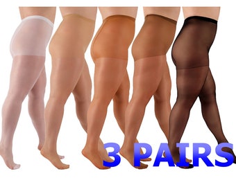 3 Pairs plus size sheer matt tights pantyhose 20 denier Aurellie