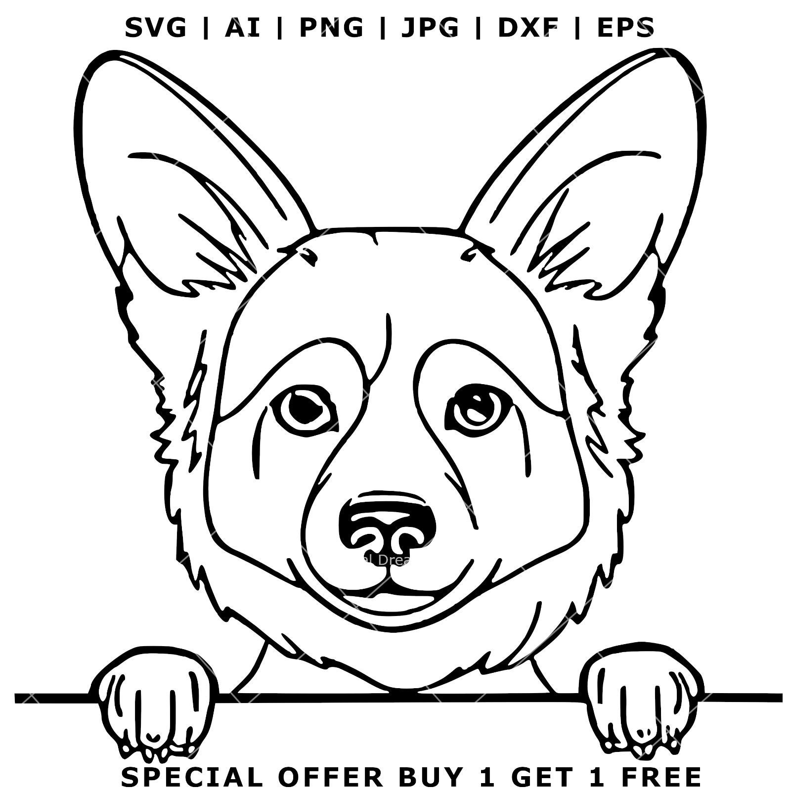 Welsh Corgi SVG Dog, Breed, Pet, Vector, DXF, PNG, Clipart-vector ...