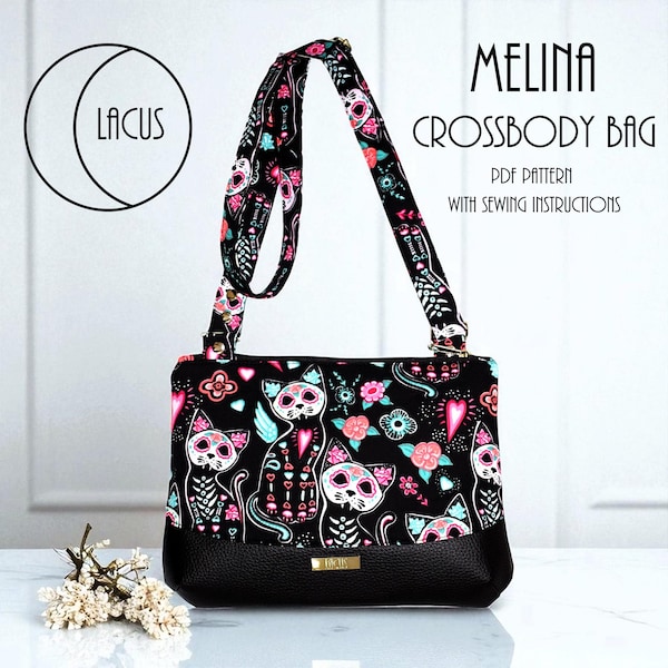 Melina Crossbody Bag - PDF Digital Sewing Pattern With Instructions - Lacus
