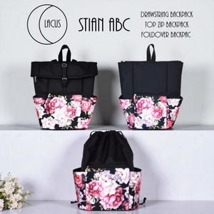 Stian-rugzakken - trekkoord / ritssluiting / omslag - pdf digitaal naaipatroon met instructies - Lacus