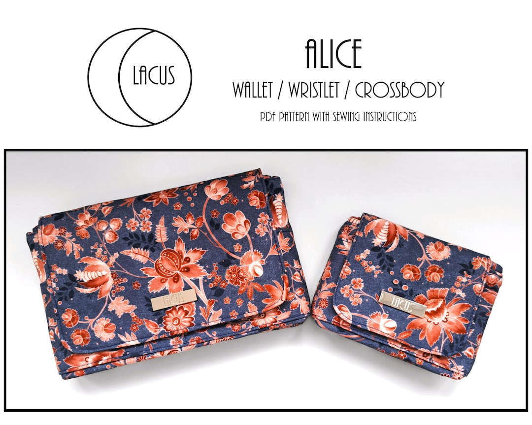 Alice Wallet / Wristlet / Crossbody Bag - PDF Digital Sewing Pattern ...