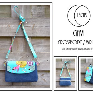 Sac à bandoulière ou bracelet Gavi - Patron de couture numérique PDF avec instructions - Lacus