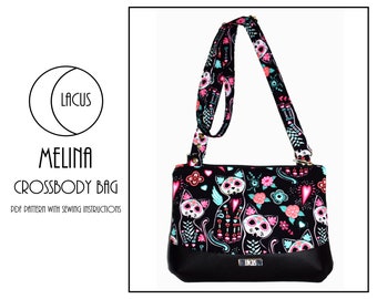 Melina Crossbody Bag - PDF Digital Sewing Pattern With Instructions - Lacus