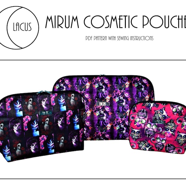 Mirum Cosmetic Pouches  - PDF Digital Sewing Pattern With Instructions - Lacus
