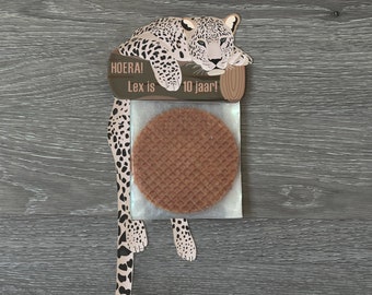 Jungle treat bag topper, treat label, leopard, personalized PDF printable