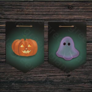Halloween garland - Halloween decoration - Flag garland - Pumpkin - Ghost - Halloween printable