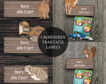Treat tags Forest animals - Forest animal treat - Forest animals birthday - Woodland theme - Baby shower - Children's party - School treat