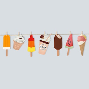 Eisgirlande, Eisgirlande, Geburtstagsfeier-Dekoration, Sommerparty, Sommer-Dekoration, Sommer-Girlande, Kinderzimmer-Wanddekoration