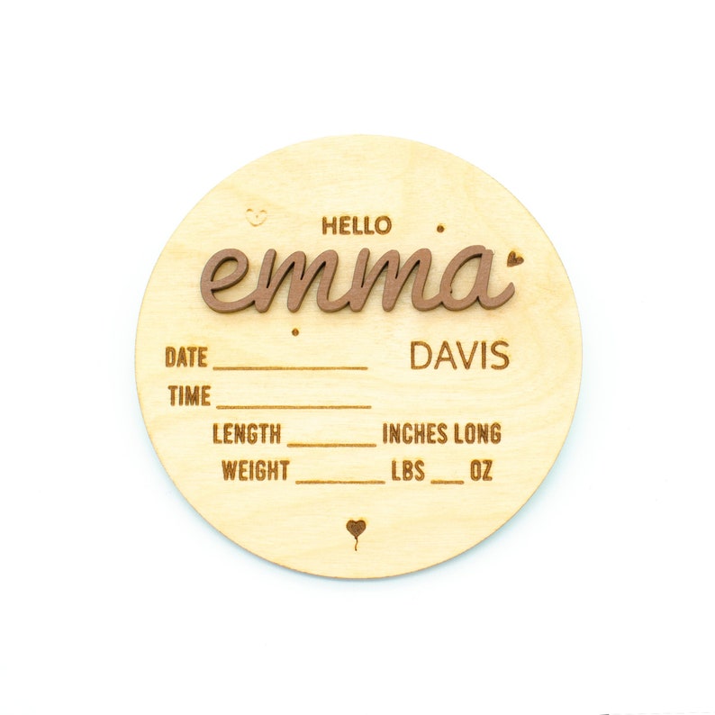 Hospital Birth Announcement Sign for Girls Boys Birth Stats Etsy