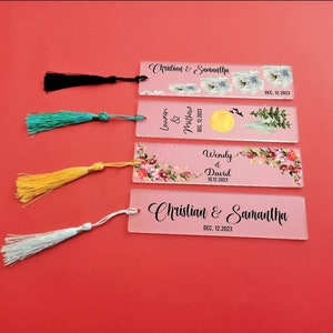 Wedding Favor Bookmarks - Custom Printed Acrylic - Rustic Wedding - Consider Yourself Booked - Personalized Wedding Favor Gift for Guests