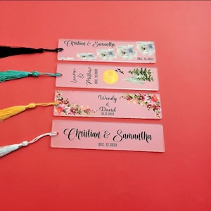 Acrylic Favor, Wedding Favor Bookmarks, Custom Design Acrylic, Custom Engraved Bookmarks, Rustic Wedding