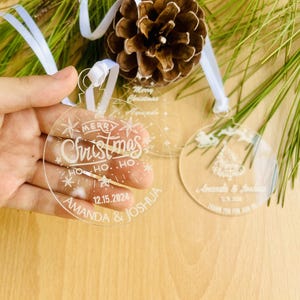 Décoration de premier Noël de mariés, Cadeau de mariage personnalisé, Décoration de jeunes mariés, Noël des mariés, Juste mariés, Décoration d'arbre de Noël