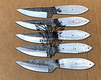 Lot of 5 Carbon Steel Blank Blade Knife For Knife Making Supplies, Custom Handmade Blank Blades, Full Tang 1095 Blank Blades (SU-B254)