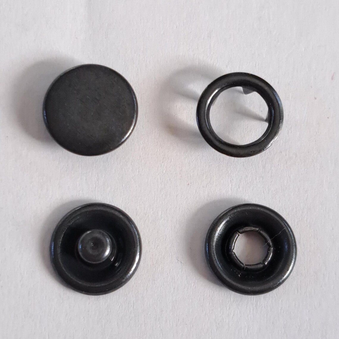 Set of 12 Black Metal Cap Prong Snap Buttons 11.5 Mm 7/16" Size 16 ...