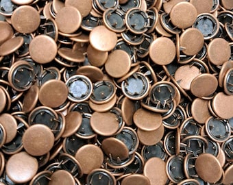 Wholesale bulk red copper metal cap prong snap buttons, 11.5 mm 7/16" Size 16, medium metal Snap Fasteners, brass snaps, metal prong snaps