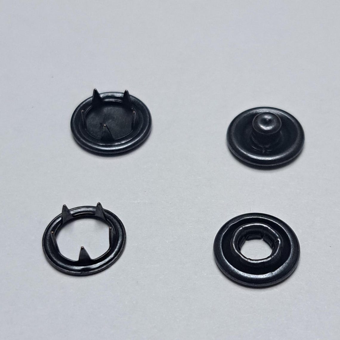 Set of 12 Black Metal Cap Prong Snap Buttons 11.5 Mm 7/16" Size 16 ...