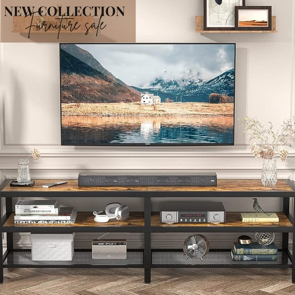 TV Stands, Wood TV Media Table with Shelf, Media Console, Natural Wood Tv Stand