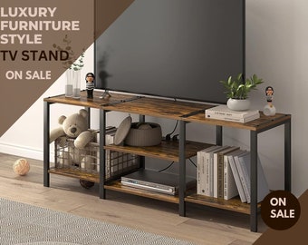 Tv Stand, Solid Wood Tv Furniture, Modern TV Console Table, Wood TV Stand, Industrial TV Stand