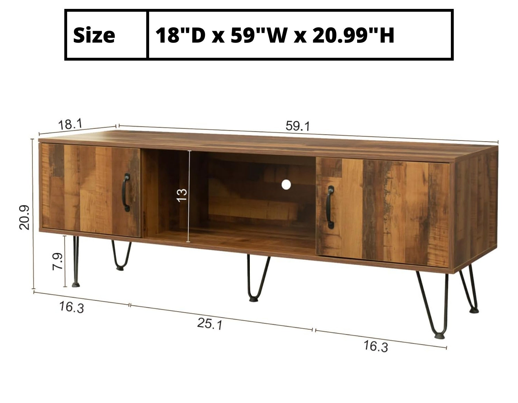 Modern TV Stand Table With 2 Doors and Large Open Space - Etsy