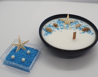 Vela de cera de soja natural hecha a mano con aroma a océano, regalo decorativo, regalo de cumpleaños personalizado para cualquier edad