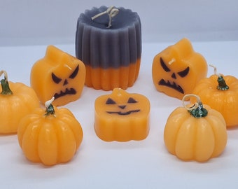 Dyniowa świeca halloweenowa, świeca halloweenowa, dyniowa świeca halloweenowa na prezent na parapetówkę, Boże Narodzenie, dekoracyjna świeca halloweenowa