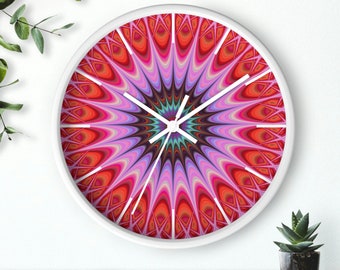 Orologio da parete con mandala per yoga, orologio da parete con mandala colorato, orologio da parete con meditazione silenziosa, orologio da parete con mandala artistica