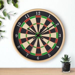 Dart board Wall Clock dartboard wall clock for games room wall clock for bar darts wall clock
