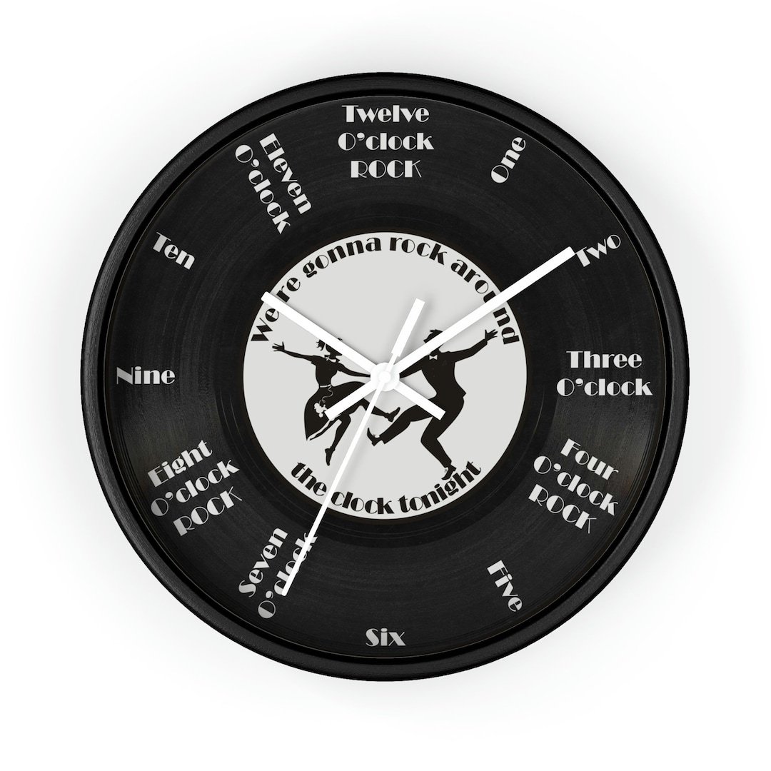 1950's Rock Around the Clock Wall Clock 50's Style Rock Wall Clock Bill Haley & His Comets Rock