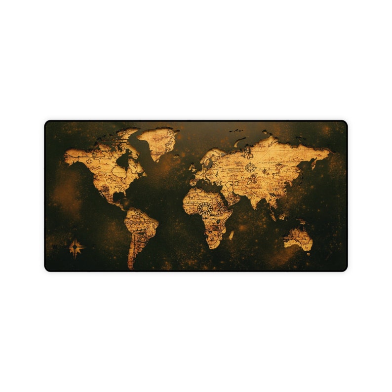 World Map Desk Mat Etsy