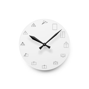 Paper Plane Acrylic Wall Clock Paper Jet wall clock 90s kids wall clock paper plane instructions wall clock fun wall clock cool wall clock