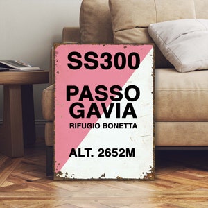 Giro D&#39;italia Passo Gavia Mountain Road Cycling Sign - Cycling Gift
