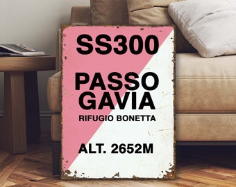 Giro D'italia Passo Gavia Mountain Road Cycling Sign - Cycling Gift