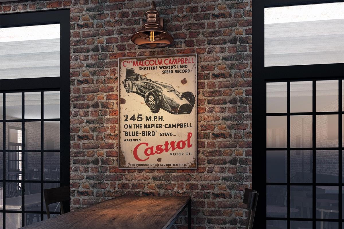 English World Land Speed Bluebird Campbell Sign - Etsy