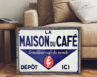 Rare Vintage Style French Coffee Shop Kitchen Sign