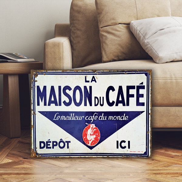 Rare Vintage Style French Coffee Shop Kitchen Sign
