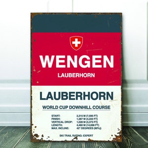 Panneau de ski alpin de Wengen - Cadeaux pour les skieurs