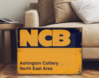 Personalised NCB British Coal Colliery Coal Mining Sign