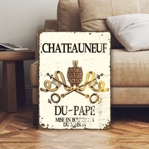 French ChateauNeuf Kitchen Wine Sign