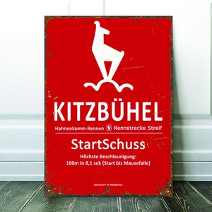 Cartello sci Kitzbuhel Sci discesa - Regalo sci