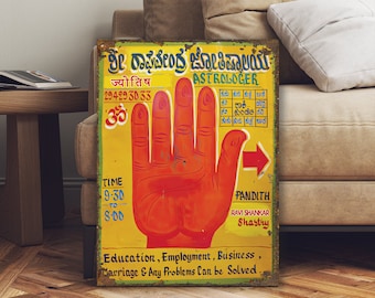 Indian Palmistry Street Sign Indian Bar Metal Sign