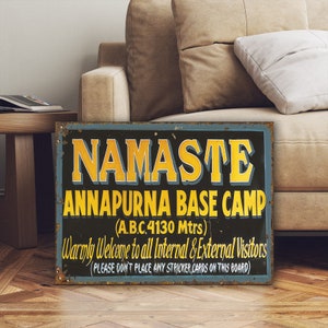 Cartello escursionistico Annapurna Himalaya Nepal Trek