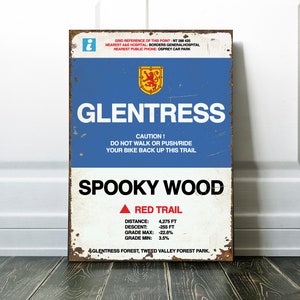 Mountain Bike MTB Glentress Trail Sign - MTB Cycling Gift