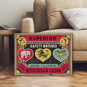 Elephant India Matchbox Sign