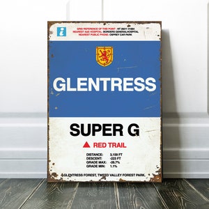 Mountain Bike MTB Glentress Trail Sign - MTB Cycling Gift
