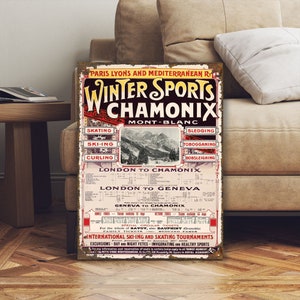 Chamonix Ski Französisches Reiseskifahren Schild - Ski Geschenk