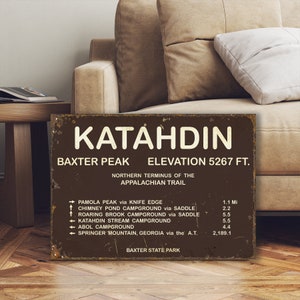 Katahdin Gipfel Wandern Appalachian Spur Zeichen