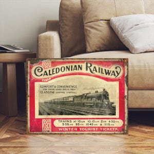 Caledonian Eisenbahn Schottisches Bahnhofsschild